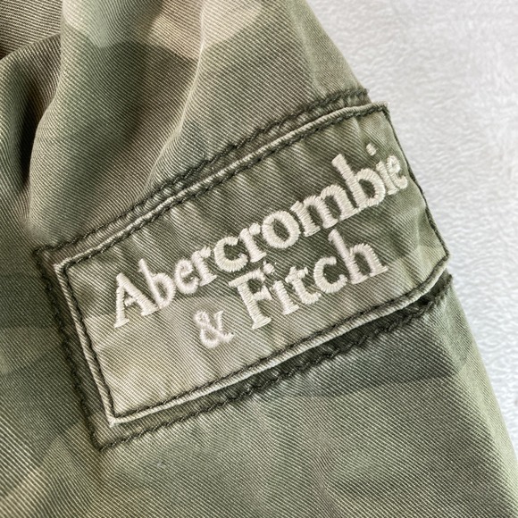 Abercrombie Fitch Sentinel Jacket Mens M Large Athletic Fit Green Camo Military - Picture 8 of 16